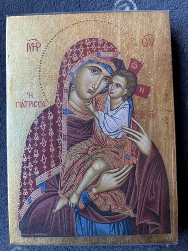 Ikone auf holz madonna mit - ikone,