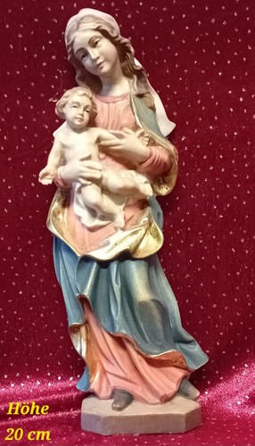 Holzfigur madonna mit kind - holzfigur,