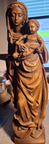 Holzfigur madonna mit kind - madonna,