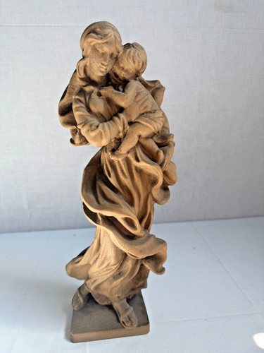 Madonna mit kind - madonna, holzfigur