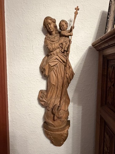 Holzfigur wand madonna mit - wand,