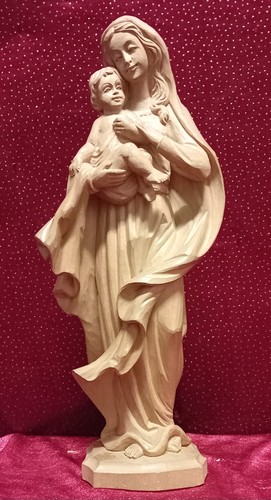 Holzfigur madonna mit kind - mit,