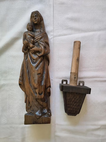 Holzfigur heilige mutter - holzfigur,