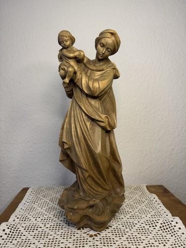 Madonna mit kind - madonna, holzfigur