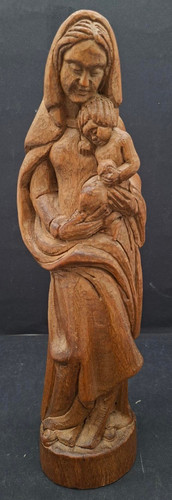 Madonna mit kind - madonna, holzfigur