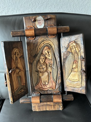 Religiöses holz triptychon - religiöses, holz-triptychon