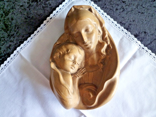 Holzrelief madonna mutter - madonna, mit