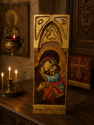 Madonna mit kind - kind, holz