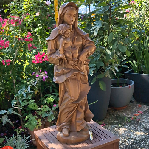 Holzskulptur madonna mit kind - holzskulptur,