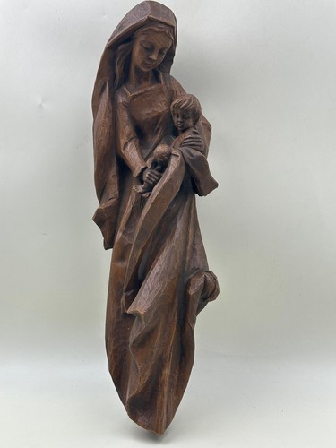 Holzfigur madonna mit - ,