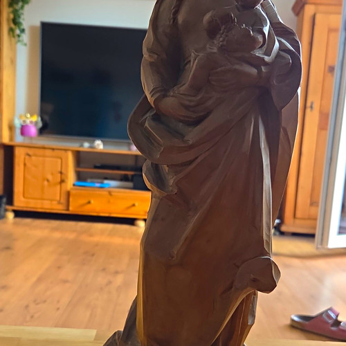 Madonna mit kind holzskulptur - madonna,