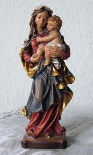 Holzschnitzerei madonna mit - -,