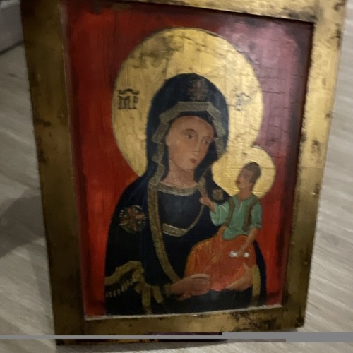 Ikone auf holztafel virgin - holztafel,