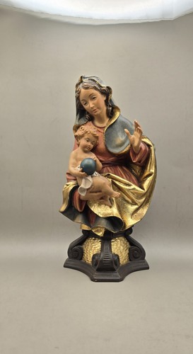 Holzfigur madonna mit kind - mit,