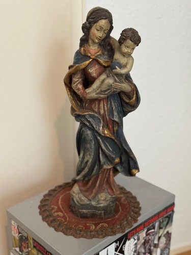 Madonna mit kind - mit, holzfigur
