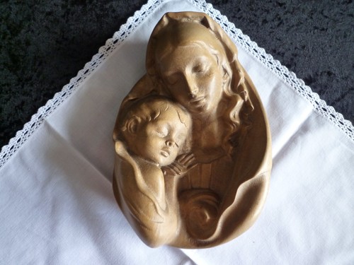 Holzrelief madonna mutter - mutter, mit