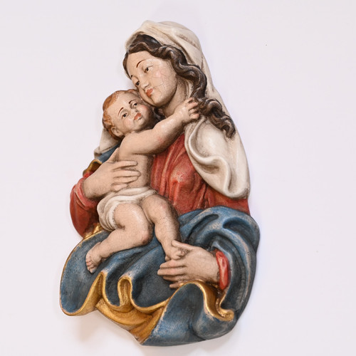 Heiligenfigur holz relief - heiligenfigur,