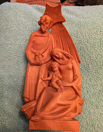 Holzrelief madonna mit kind - madonna, &