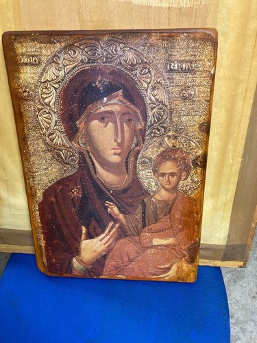 Ikone auf holz madonna mit - auf, holz,