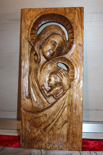 Vintage holz relief madonna - vintage, holz-relief,