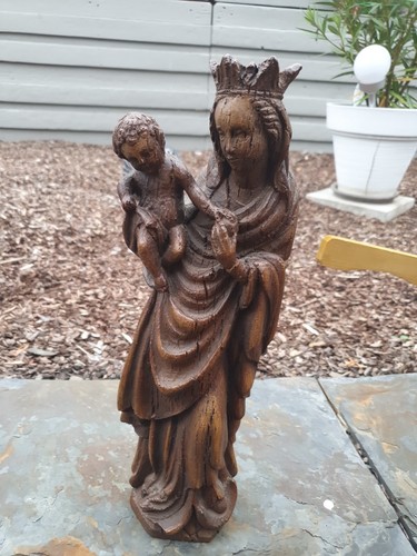 Holzfigur madonna mit kind - holzfigur,