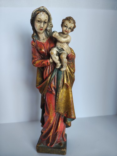 Vintage holz skulptur maria - skulptur,